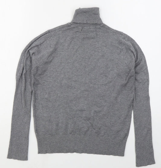 George Womens Grey Roll Neck Viscose Pullover Jumper Size 12