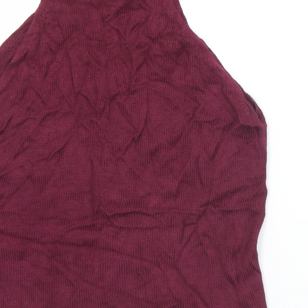 Atmosphere Womens Purple Crew Neck Acrylic Vest Jumper Size 8