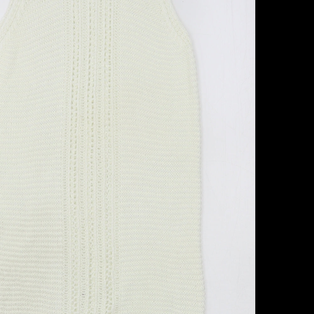 Primark Womens Ivory Round Neck Acrylic Vest Jumper Size S
