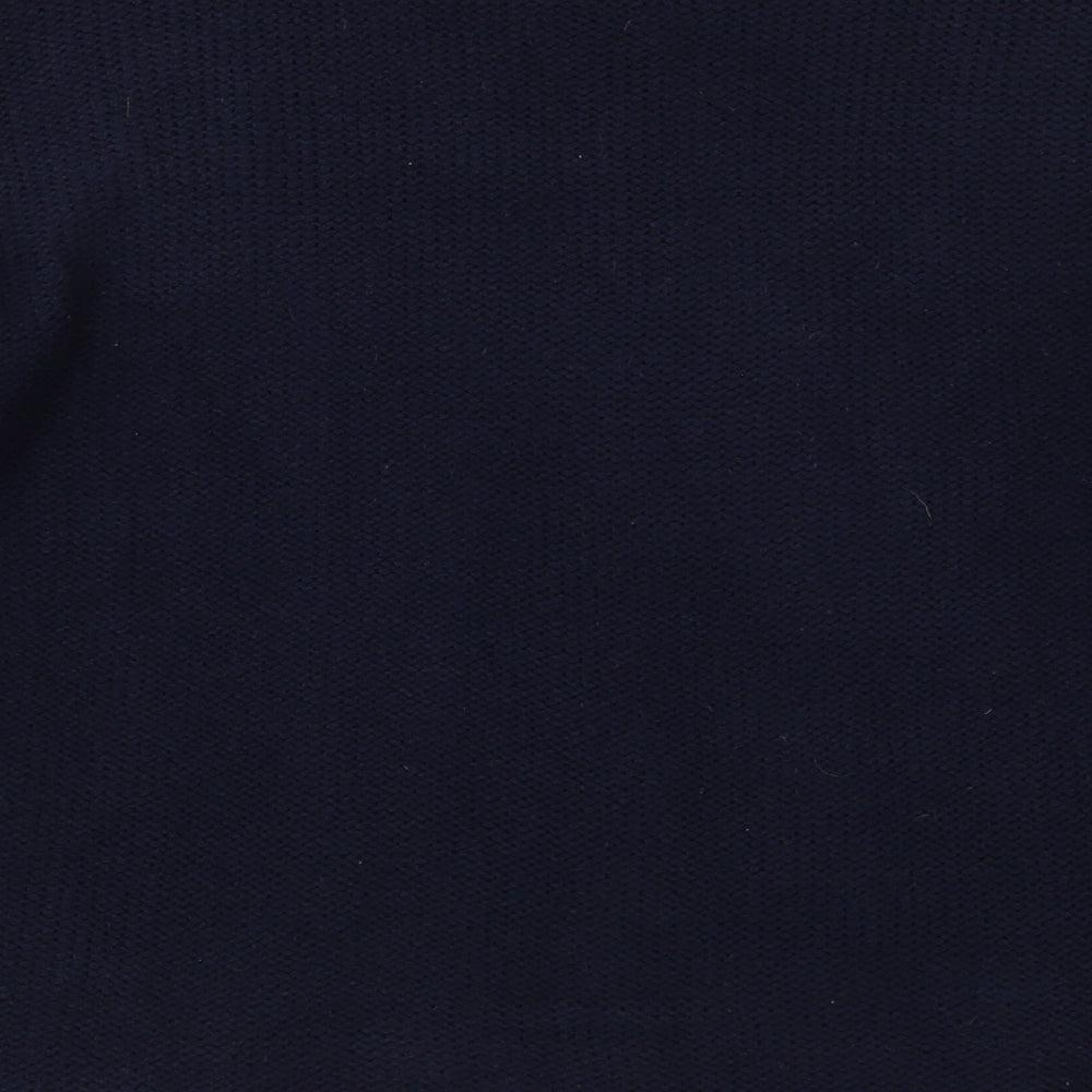 George Womens Blue Round Neck Acrylic Pullover Jumper Size L
