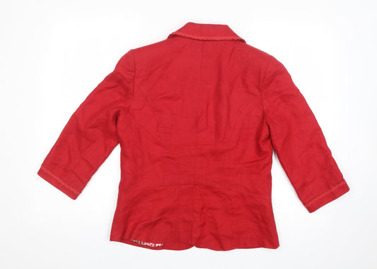 Per Una Womens Red Jacket Blazer Size 10 Button