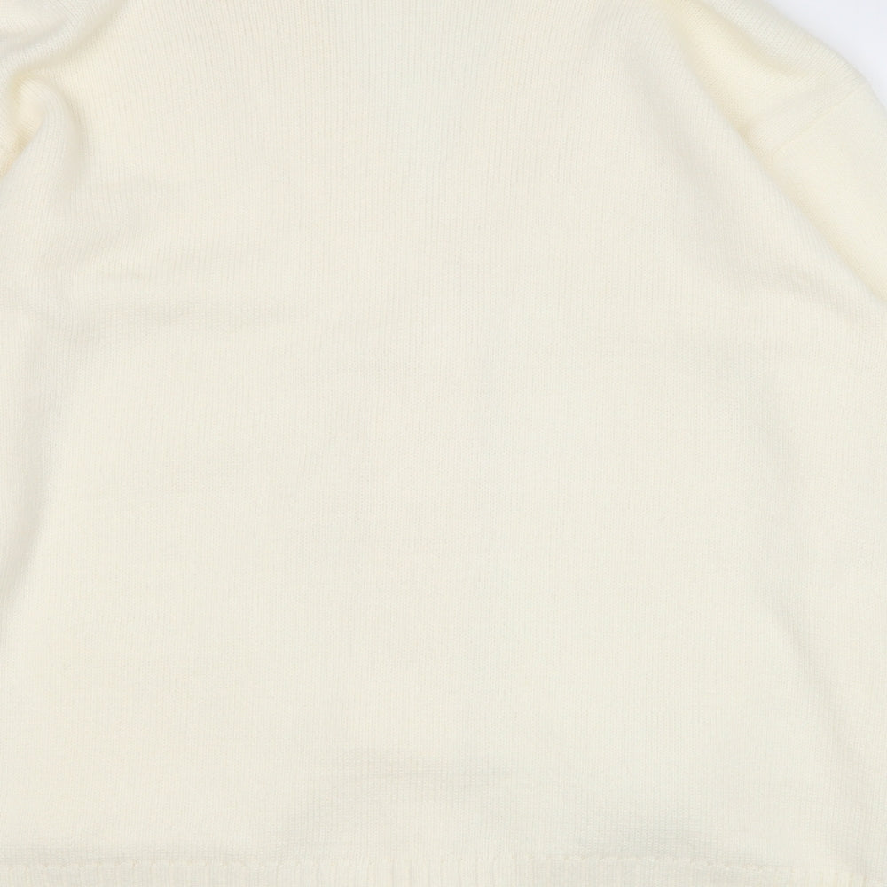 Womens UK Size L pure & natural White Cardigan Jumper