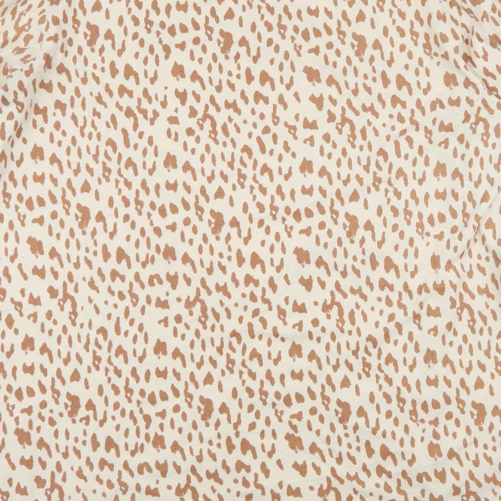 Womens UK Size M River Island Beige Jersey T-Shirt