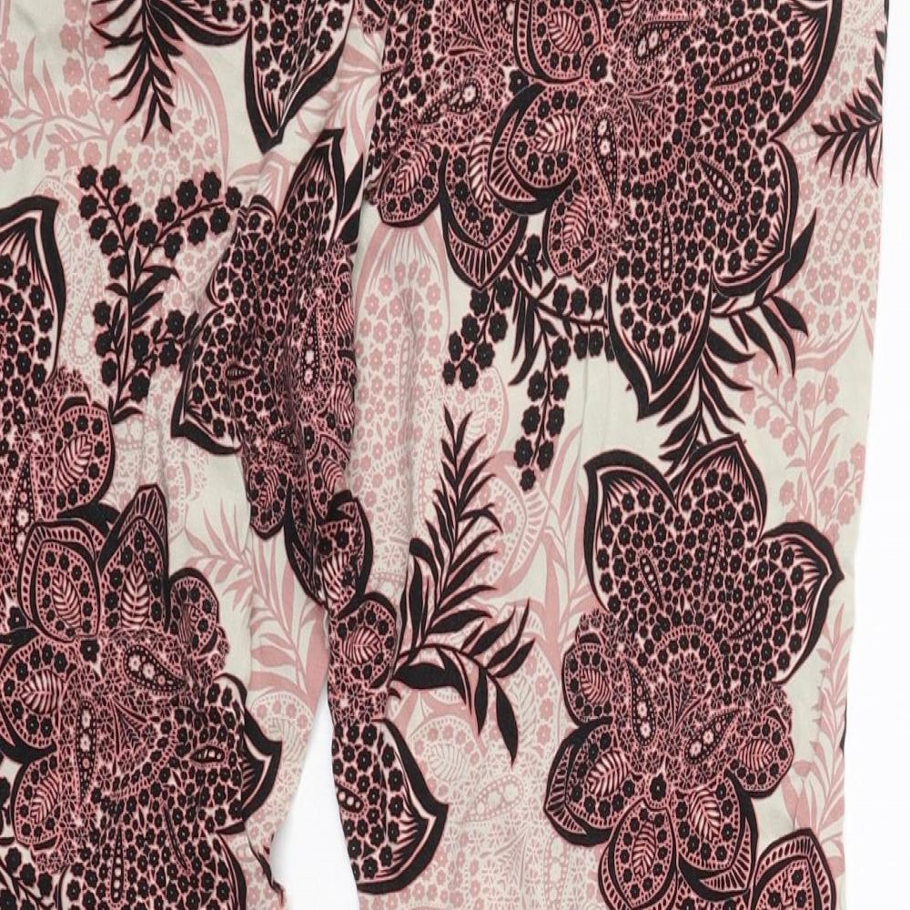 F&F Womens Multicoloured Geometric Viscose Bloomer Trousers Size 10 L24.5 in Regular