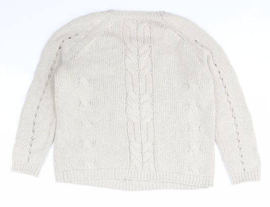 Womens UK Size S Oasis Beige Pullover Jumper