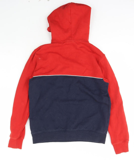 H&M Womens Red Striped Cotton Pullover Hoodie Size S Pullover