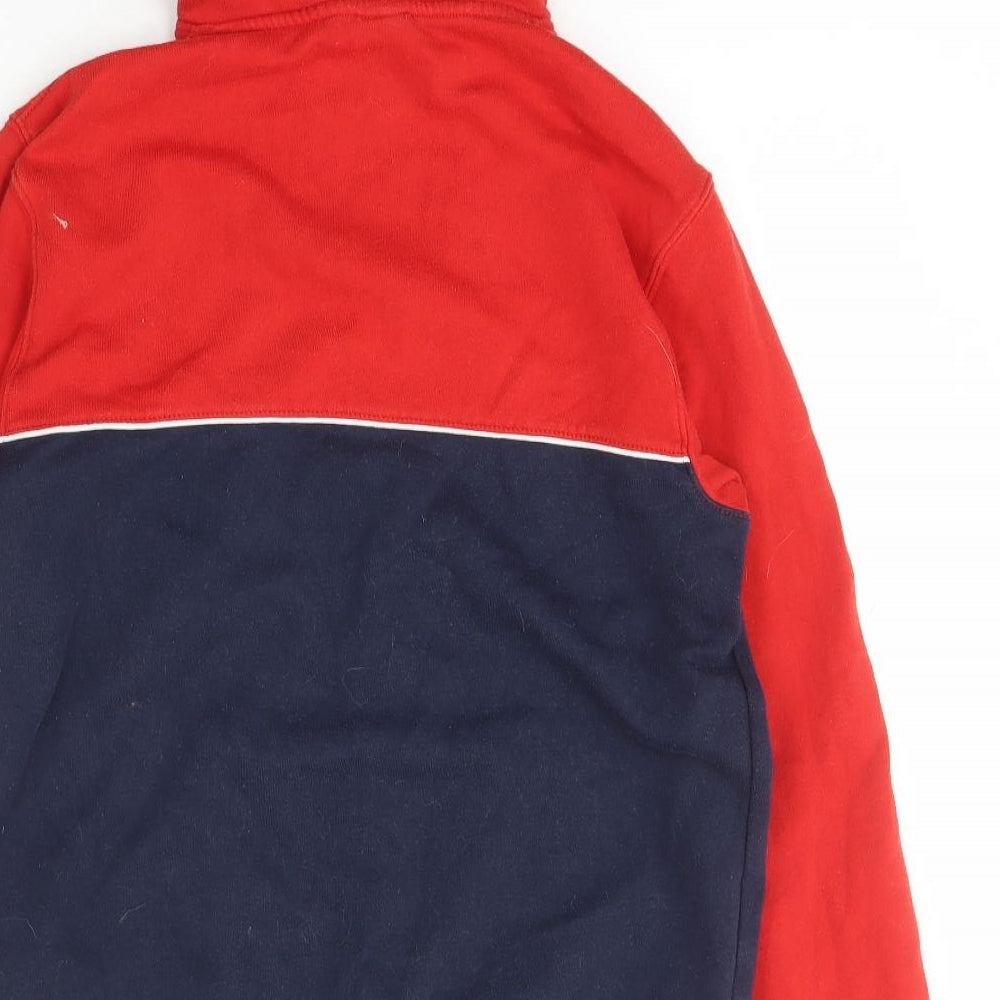 H&M Womens Red Striped Cotton Pullover Hoodie Size S Pullover