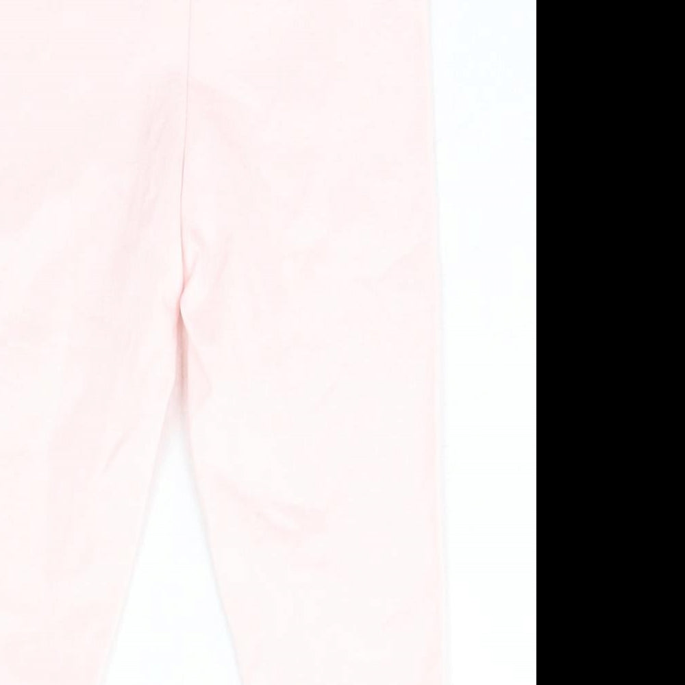 Losan Girls Pink Cotton Jogger Leggings Size 12 Months Pullover