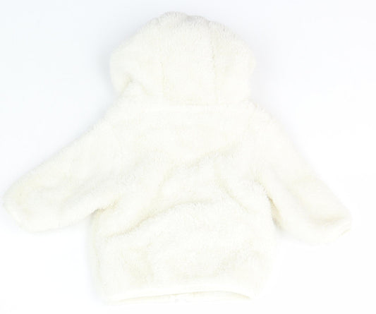 NEXT Girls Ivory Polyester Full Zip Jumper Size 3-6 Months