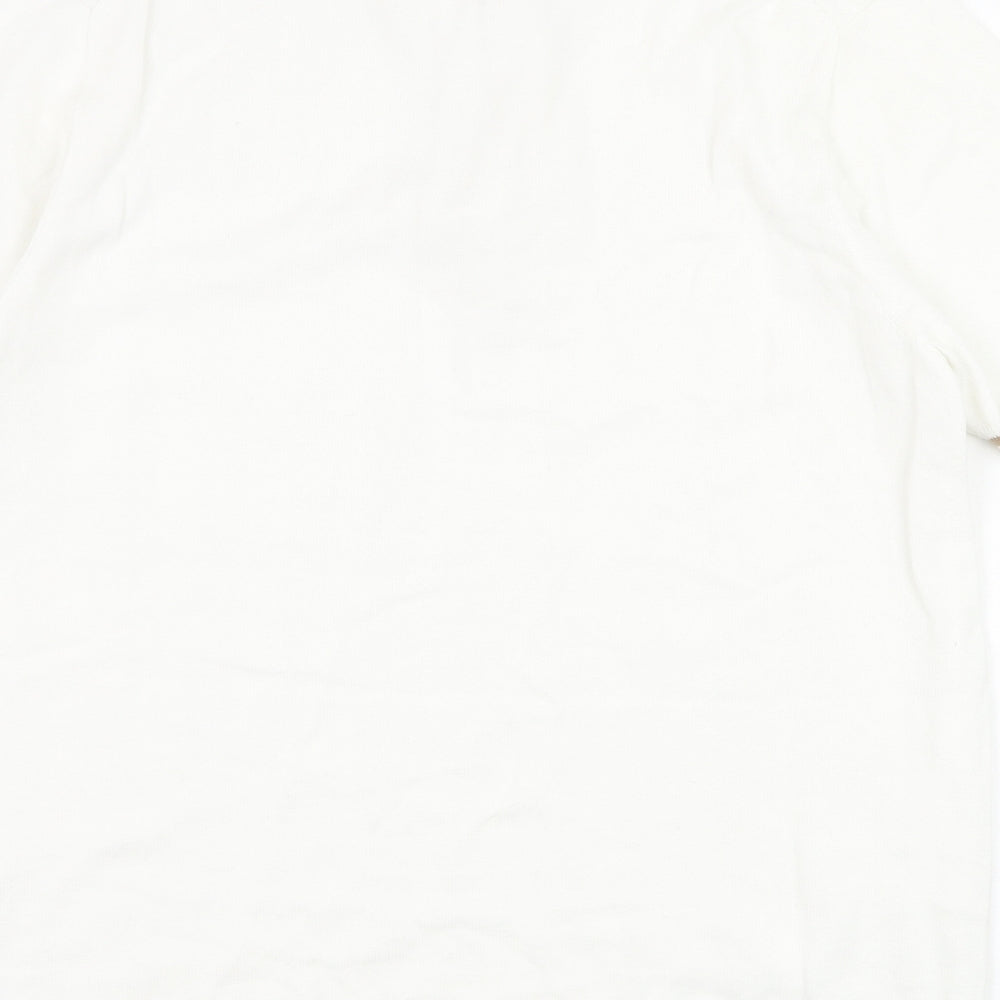 Burton Mens White Collared Cotton Pullover Jumper Size M