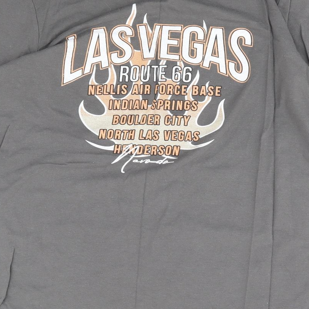 Nasty Gal Womens Grey Polyester Jersey T-Shirt Size S Crew Neck - Biker, Las Vegas