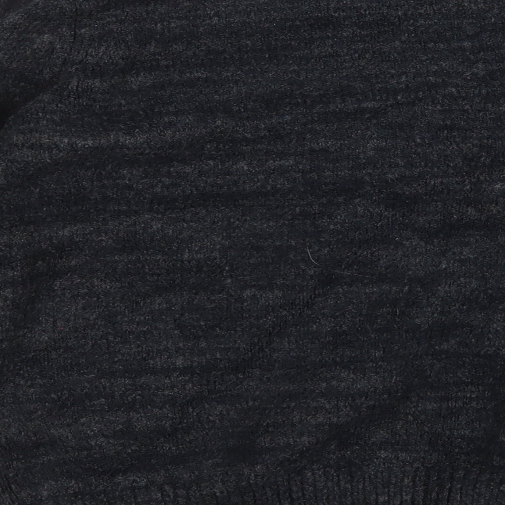 George Mens Black Round Neck Acrylic Pullover Jumper Size L