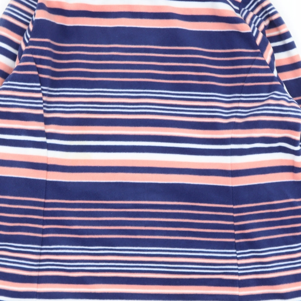 b you Womens Multicoloured High Neck Striped Polyacrylate Fibre Pullover Jumper Size L