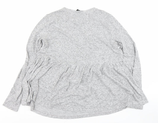 F&F Womens Grey Round Neck Viscose Pullover Jumper Size 12