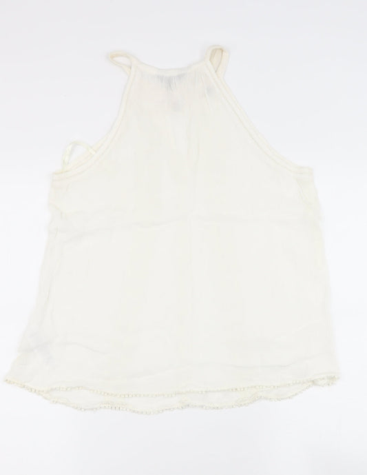 Womens UK Size 10 New Look Beige Basic Blouse