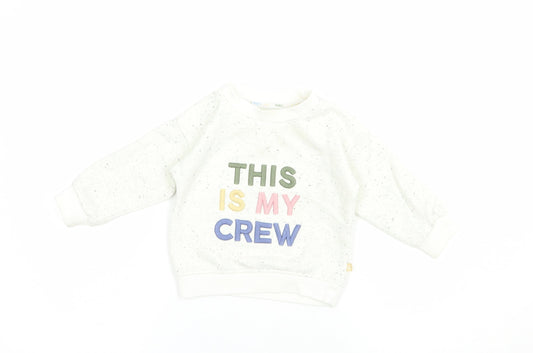 Primark Baby Ivory Cotton Pullover Jumper Size 12-18 Months Pullover - Mu Crew