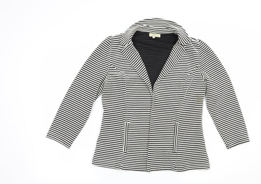 Papaya Womens Black Striped Jacket Blazer Size 14