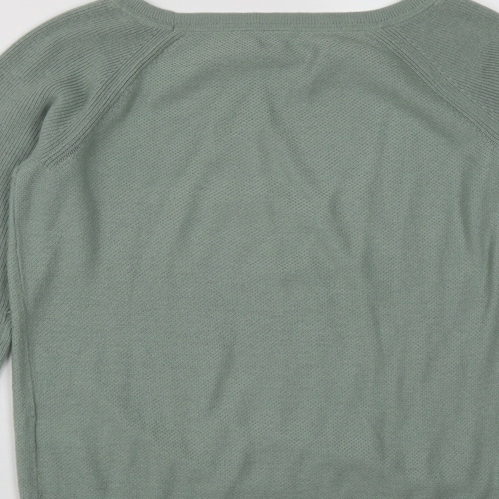 Gap Womens Green Round Neck Nylon Pullover Jumper Size S