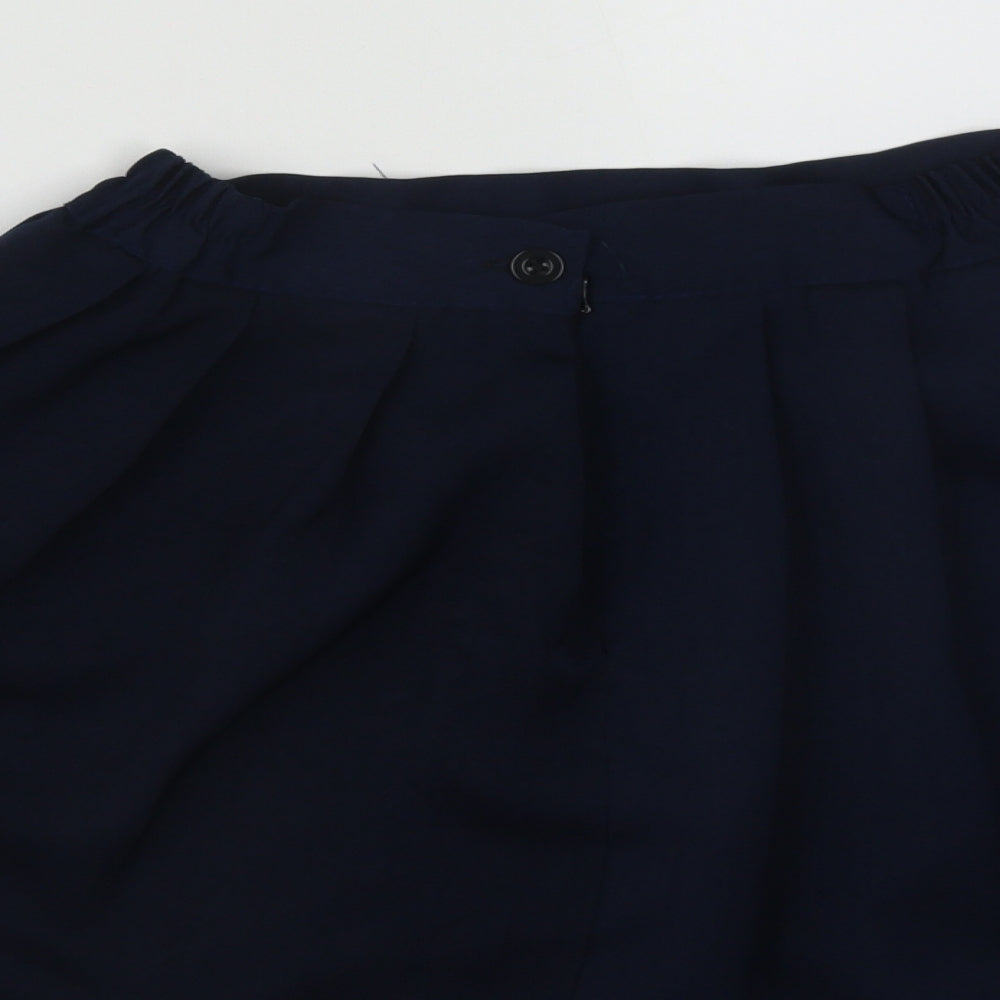 Preworn Girls Blue Polyester A-Line Skirt Size S Regular Zip