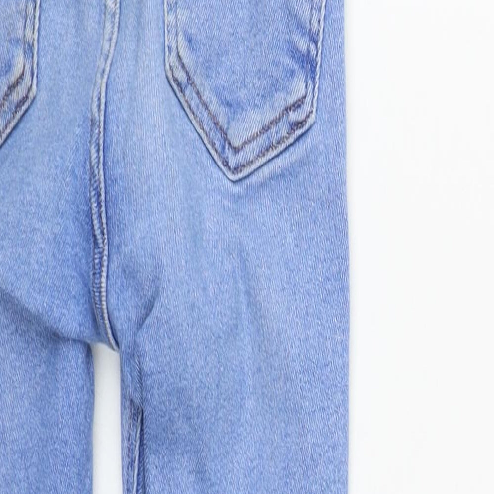 New Look Girls Blue Cotton Skinny Jeans Size 12 Years L24 in Regular Zip