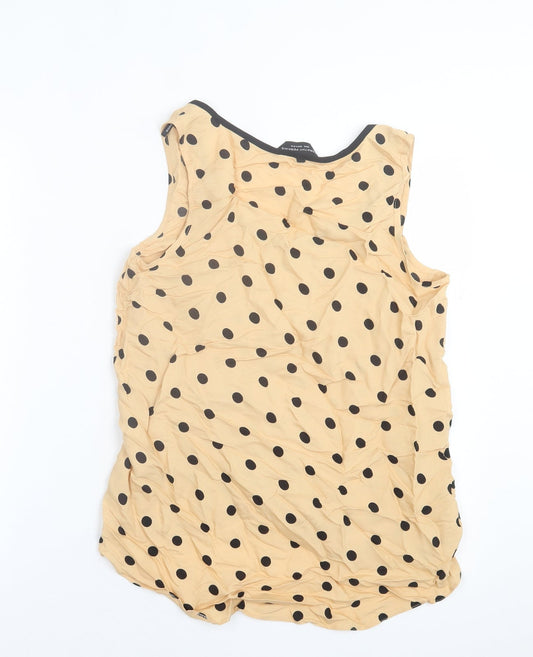 Womens UK Size 10 Dorothy Perkins Beige Basic Tank