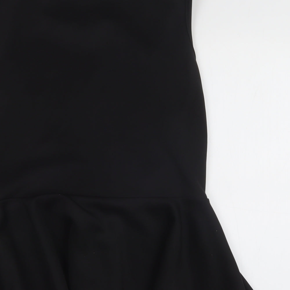 body casual Womens Black Polyester Skater Dress Size S Crew Neck