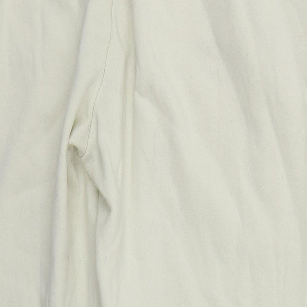 Womens UK Size L Zara Regular Fit Sweatpants Ivory Trousers