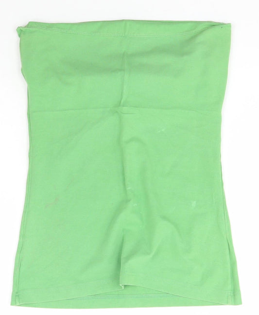 Womens UK Size 10 Topshop Green Basic T-Shirt