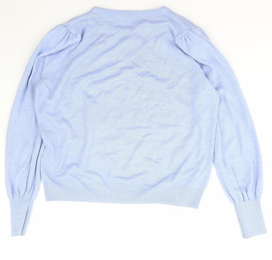 Womens UK Size M Papaya Blue Pullover Jumper