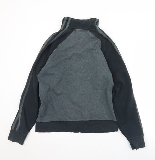 George Mens Grey Cotton Full Zip Sweatshirt Size S