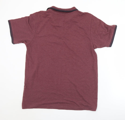 Orginals Mens Purple Cotton Polo Size M Collared Button