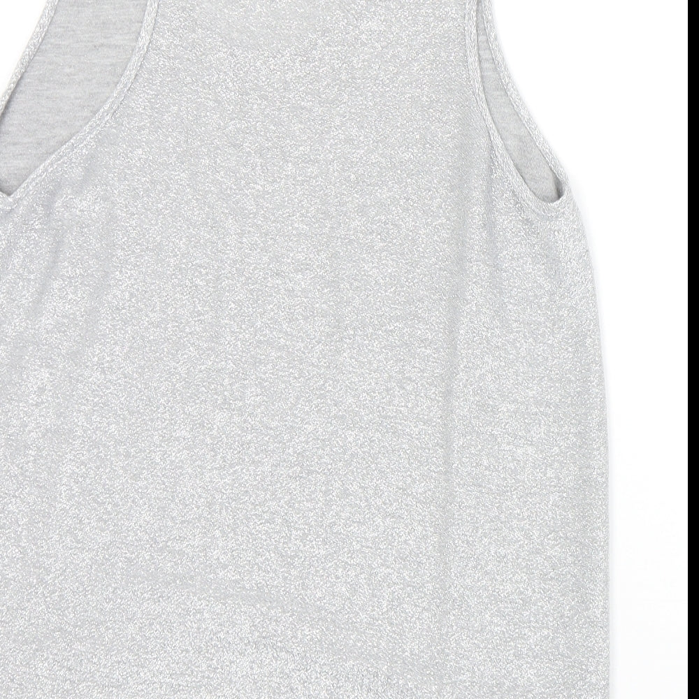Womens UK Size 14 NEXT Silver Basic Tank