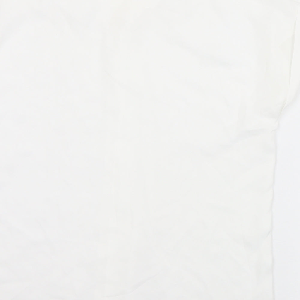 SheIn Womens White Polyester Basic Blouse Size S Round Neck