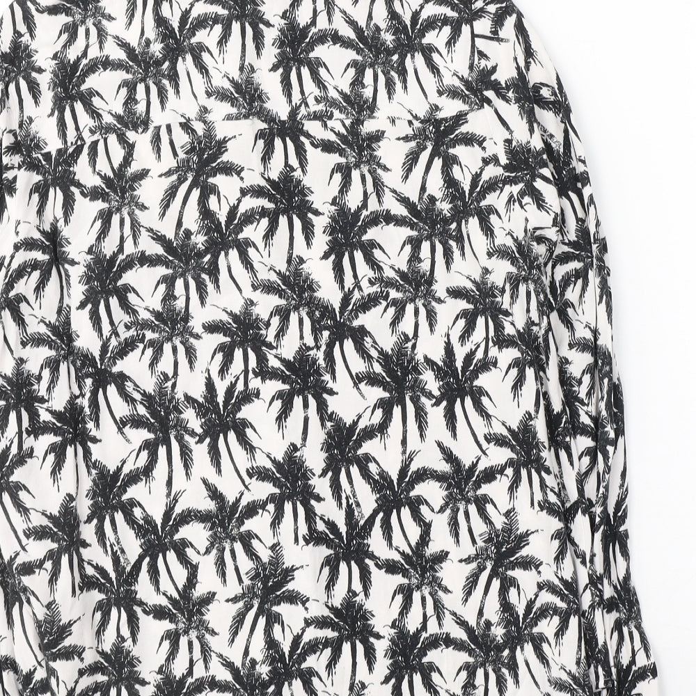 Womens UK Size 10 New Look White Basic Button-Up