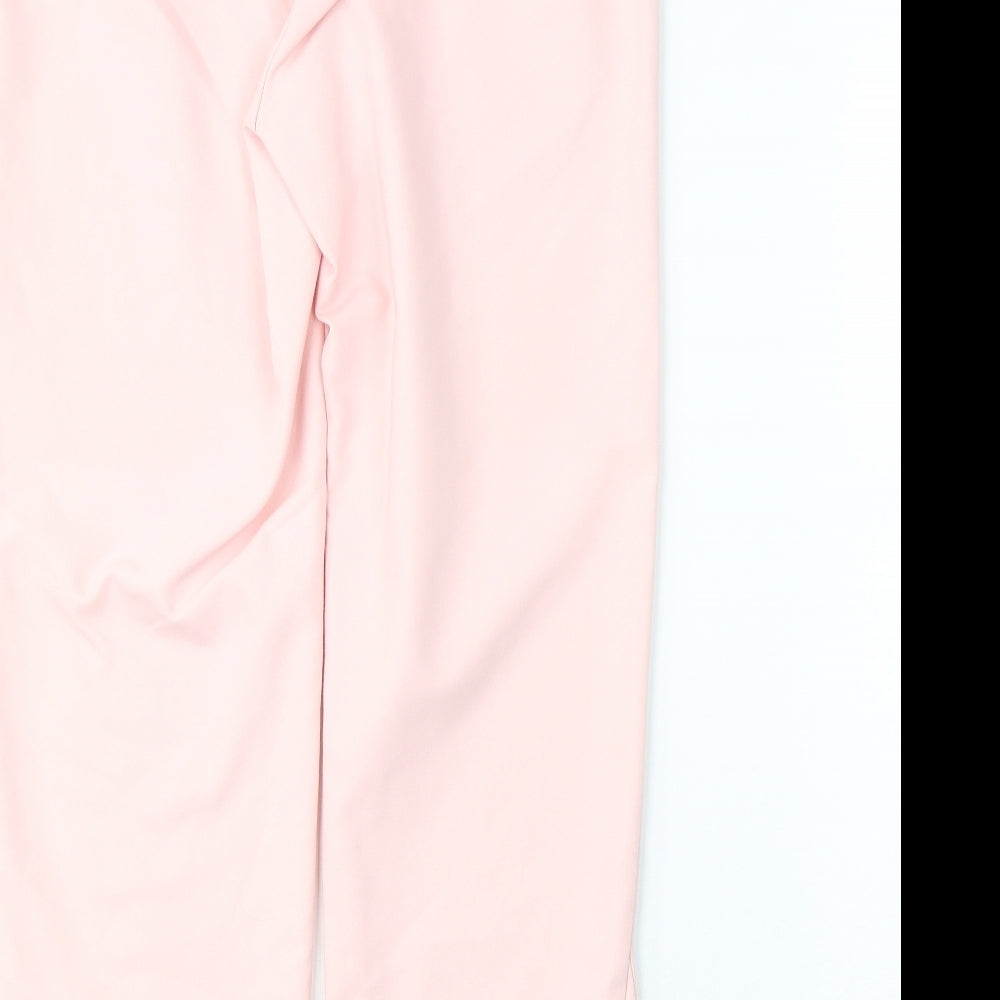 Womens UK Size 12 Stradivarius Regular Fit Cropped Pink Trousers