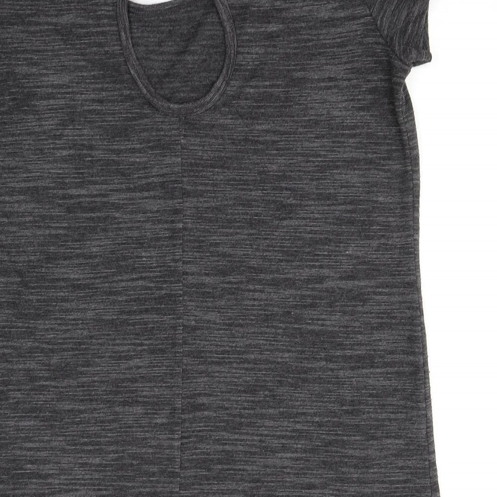 Womens UK Size S Papaya Grey Basic T-Shirt