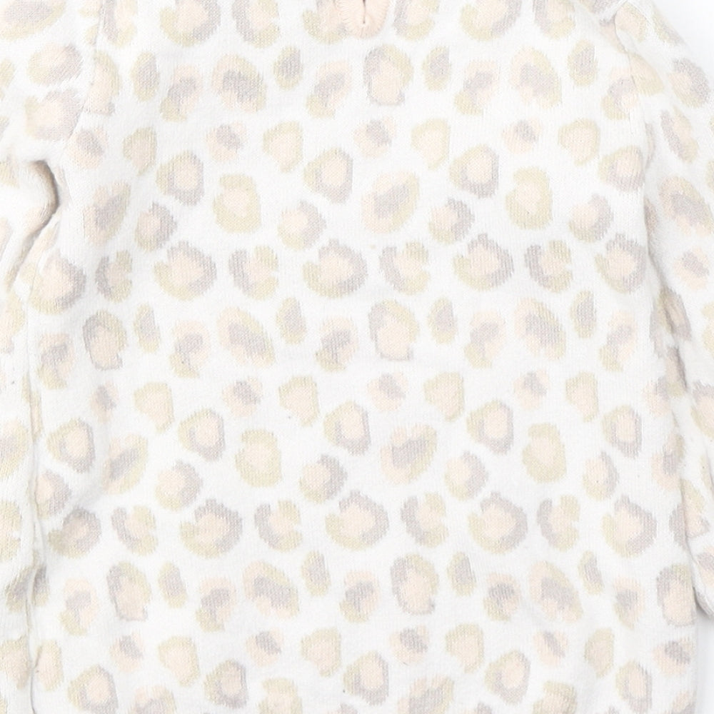 Cynthia Rowley Girls Ivory Animal Print Cotton Tunic Jumper Size 12-18 Months Pullover