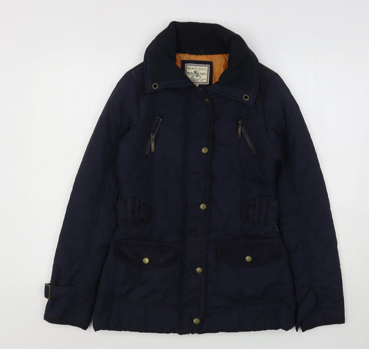 Womens UK Size 8 Brave Soul Blue Quilted Coat