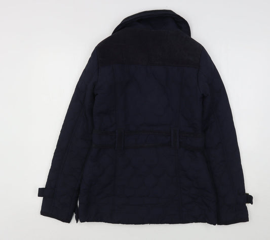 Womens UK Size 8 Brave Soul Blue Quilted Coat
