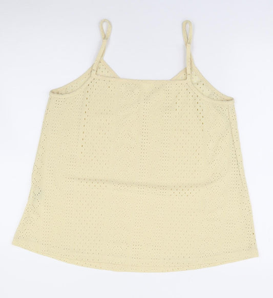 SheIn Womens Yellow Geometric Polyester Camisole Tank Size 14 V-Neck