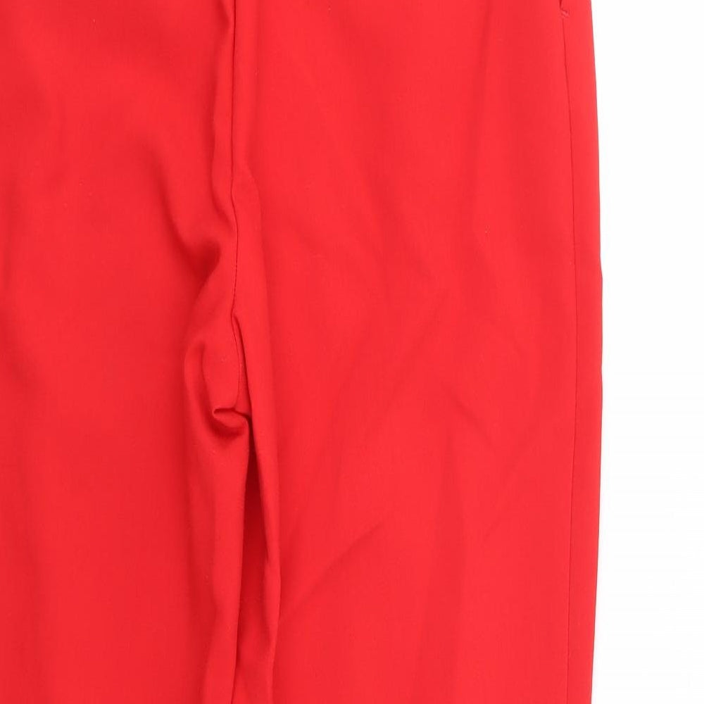 Womens UK Size S Zara Regular Fit Red Trousers