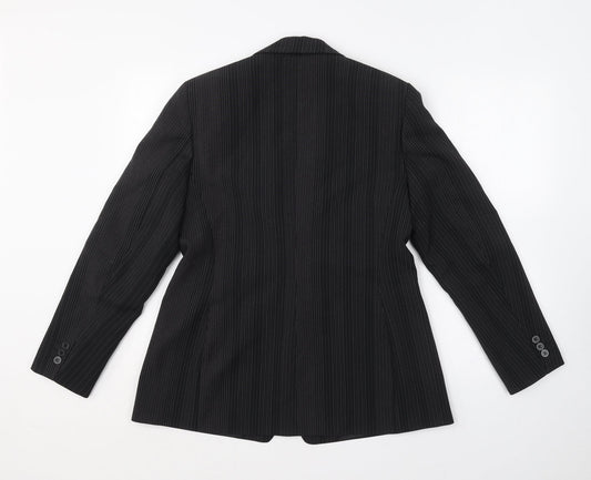 Marks and Spencer Womens Black Striped Jacket Blazer Size 14