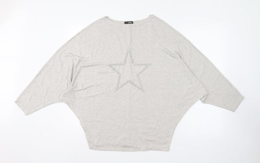 Womens UK Size 10 Quiz Grey Basic T-Shirt