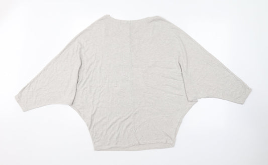 Quiz Womens Grey Acrylic Basic T-Shirt Size 10 Round Neck