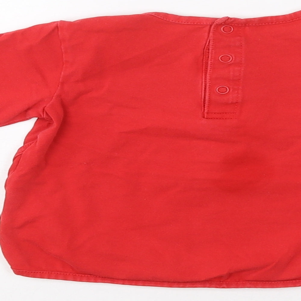 UBS 2 Baby Red Cotton Basic T-Shirt Size 12-18 Months Round Neck