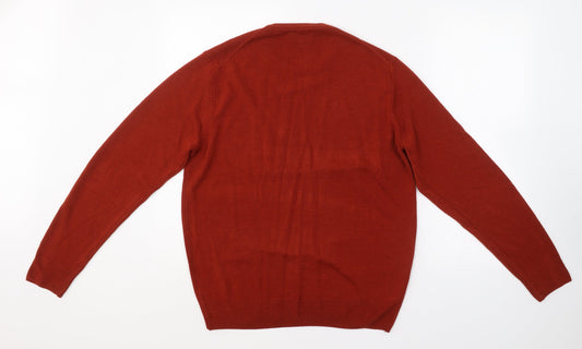 F&F Womens Brown Round Neck Acrylic Pullover Jumper Size M