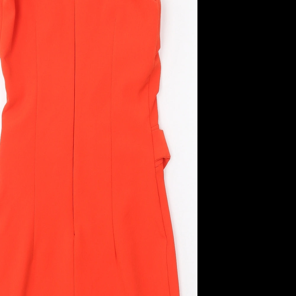 Explosion Womens Red Polyester Bodycon Size 36 Round Neck