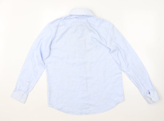 Taylor & Wright Mens Blue Polyester Button-Up Size M Collared