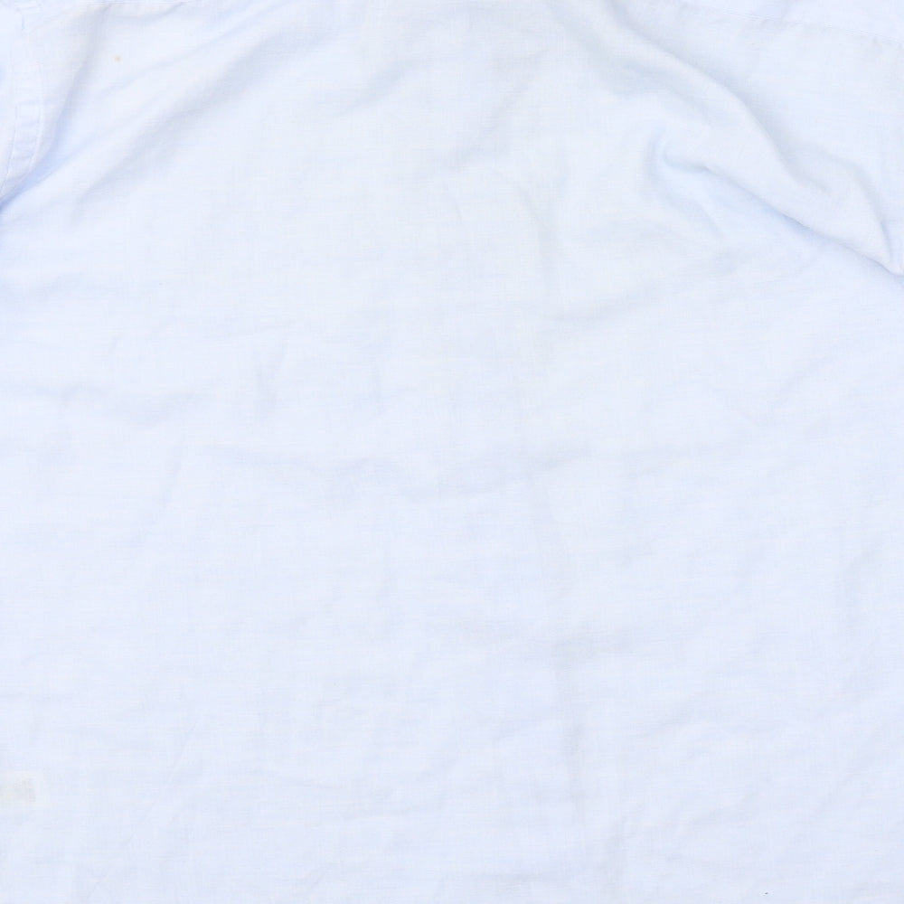 Taylor & Wright Mens Blue Polyester Button-Up Size M Collared