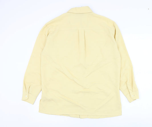 Womens UK Size 10 BHS Yellow Basic Button-Up